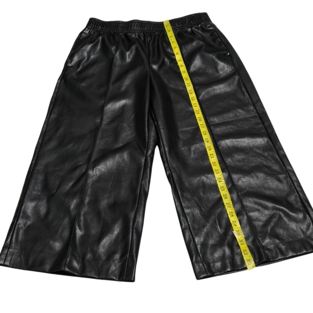Velvet By GrahamAndSpence Black Faux Leather Wide-Leg Pants Womens Size Medium - Picture 3 of 8